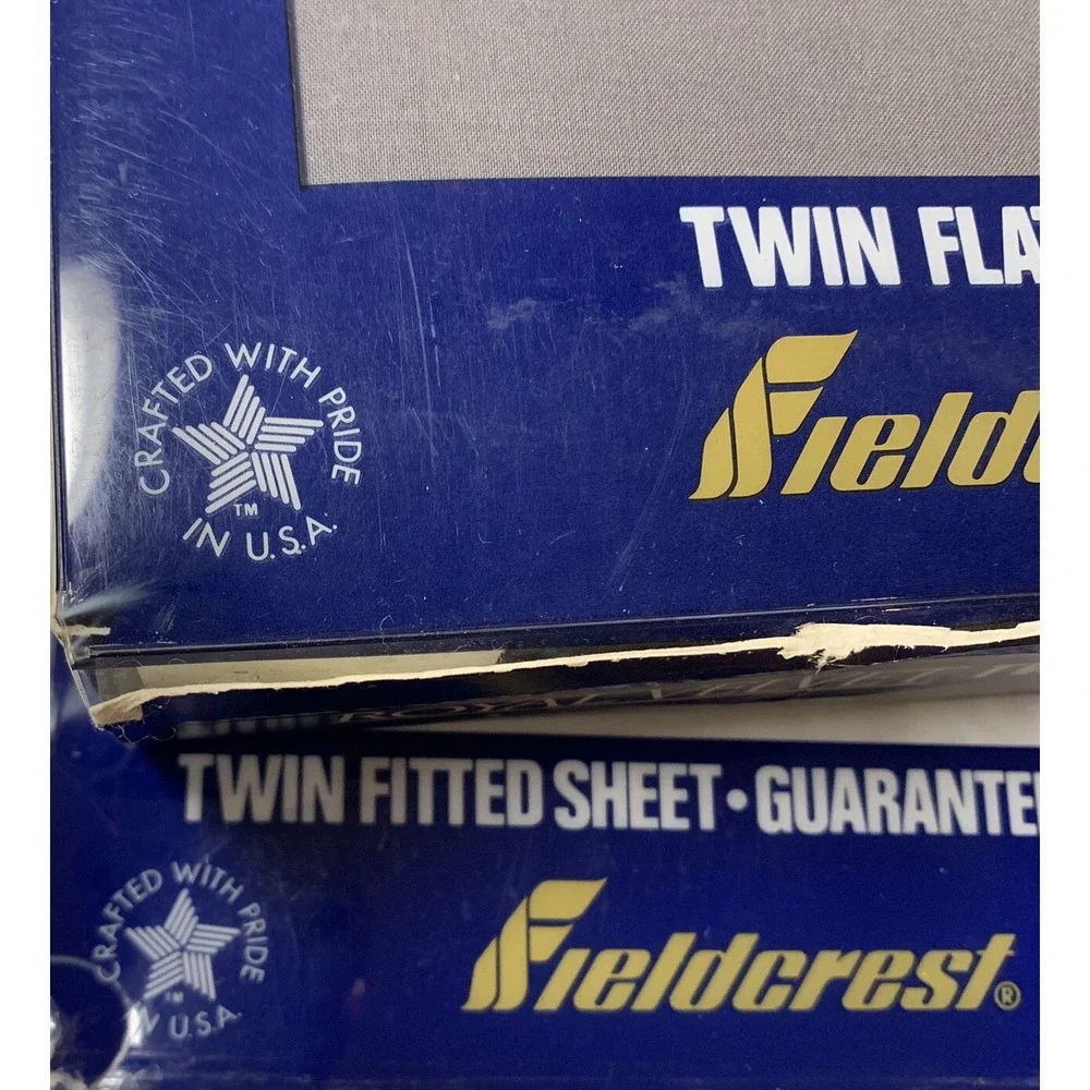 Vtg Fieldcrest Royal Velvet Twin Flat & Fitted Sheets Cotton Percale Made USA
